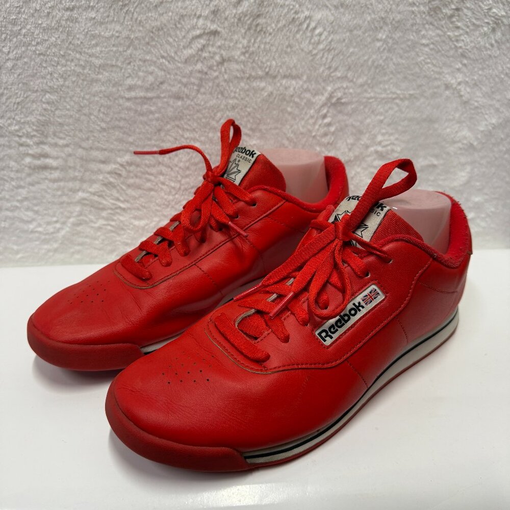 Reebok‎ Princess Classic J95025 Sneakers US 11 Techy Red Leather Athletic Shoes